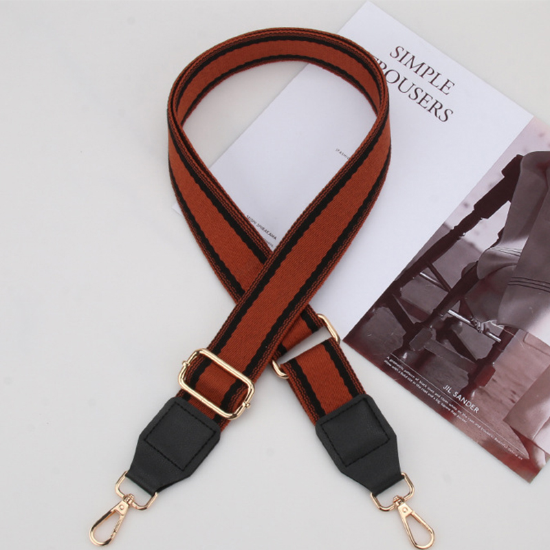 Orange brown-black leather-gold hook