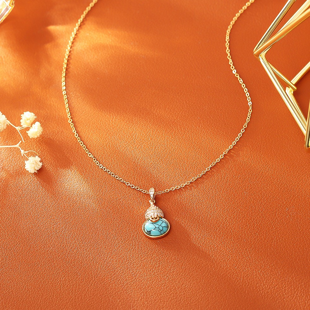 1:Turquoise Fu Lu Gourd necklace