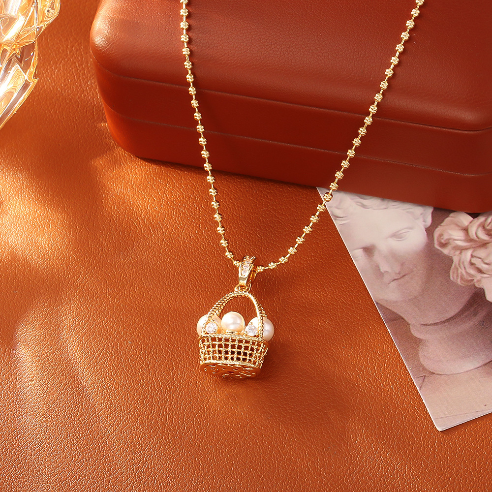 1:Pearl flower basket necklace