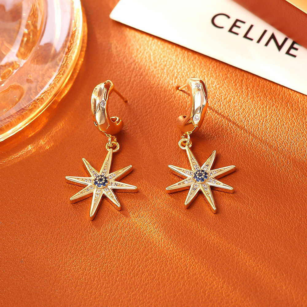 3:Deep blue turquoise ear studs