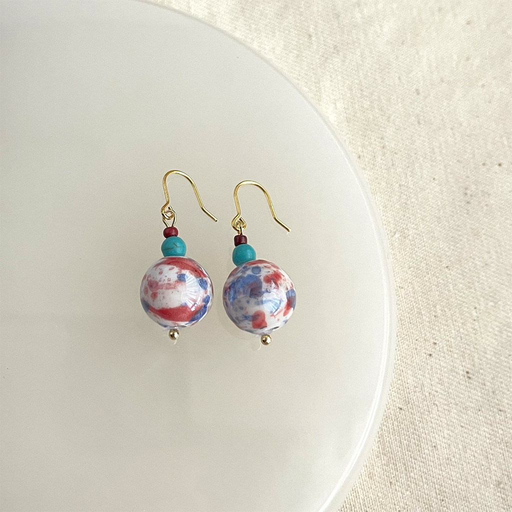 4207 blue and blue halo dyed earrings