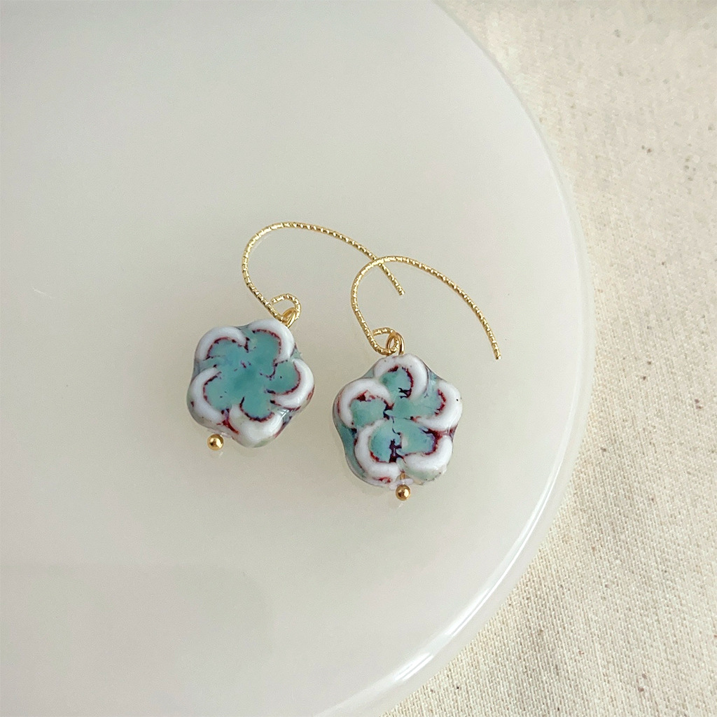 4210 new Chinese retro ceramic earrings
