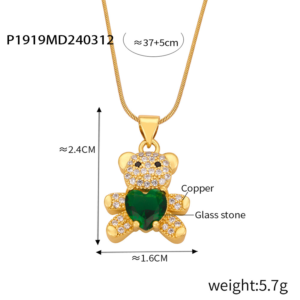 3:P1919-Green zircon necklace