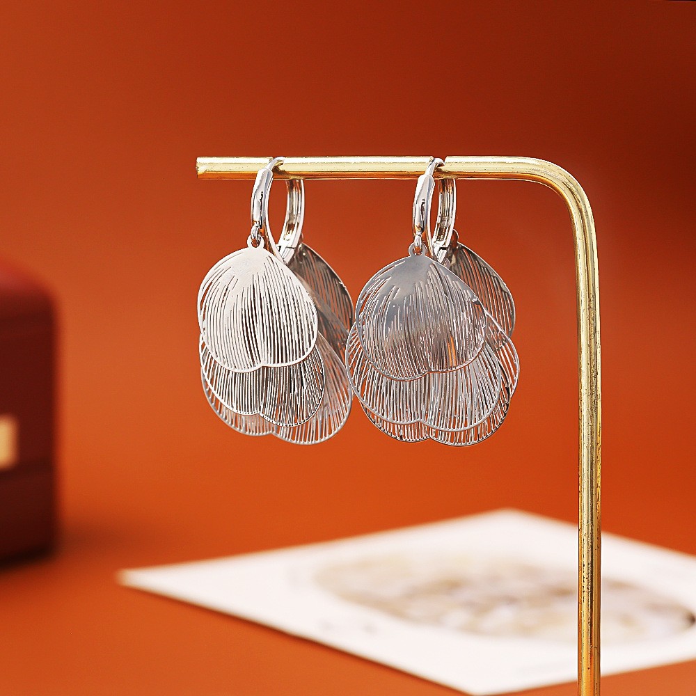 Silver butterfly wing earrings