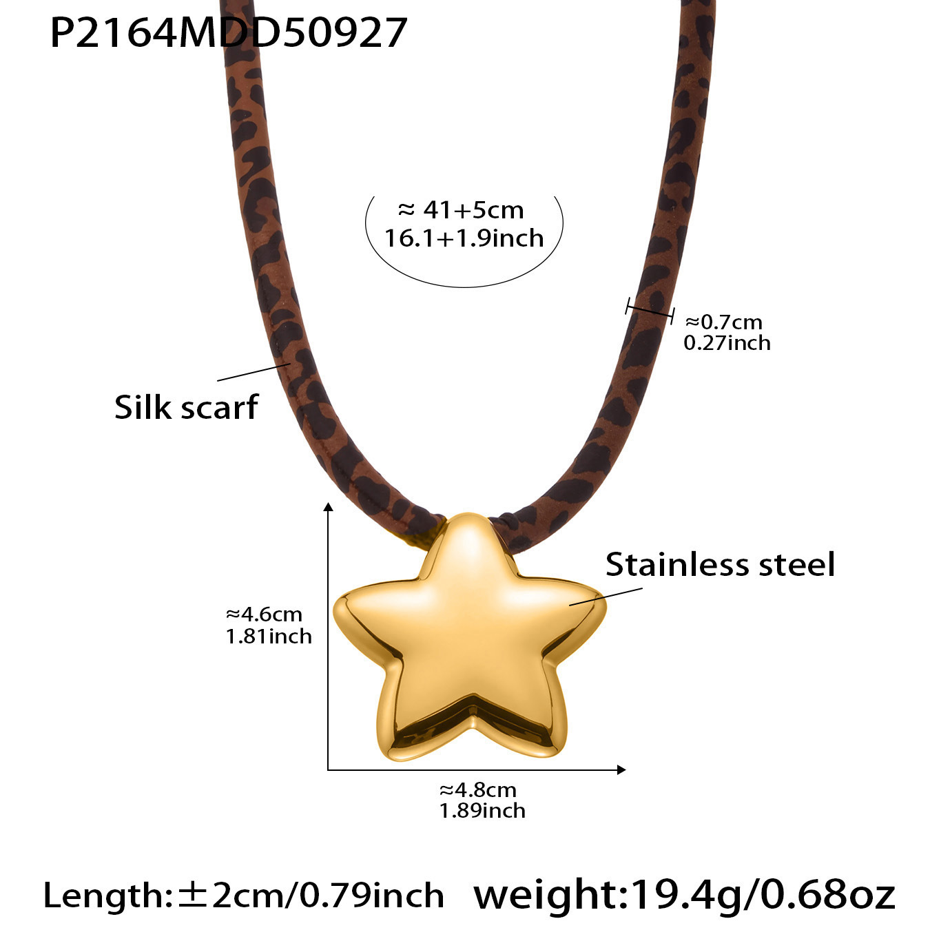 5:P2164-金色项链40 5cm