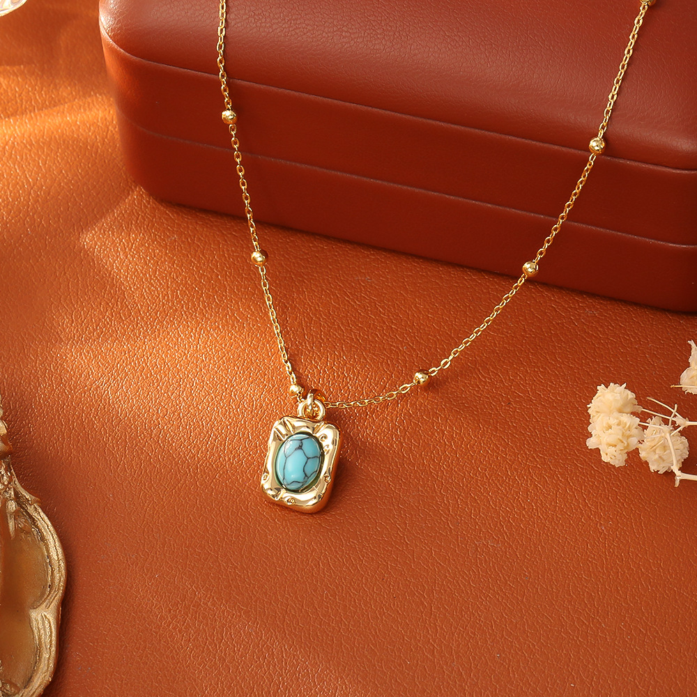 3:Blue turquoise necklace