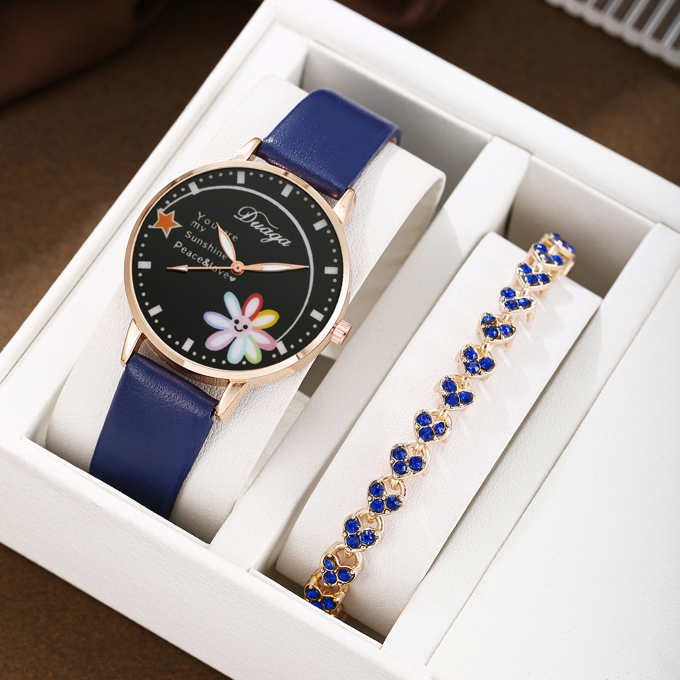 7:Blue heart bracelet set