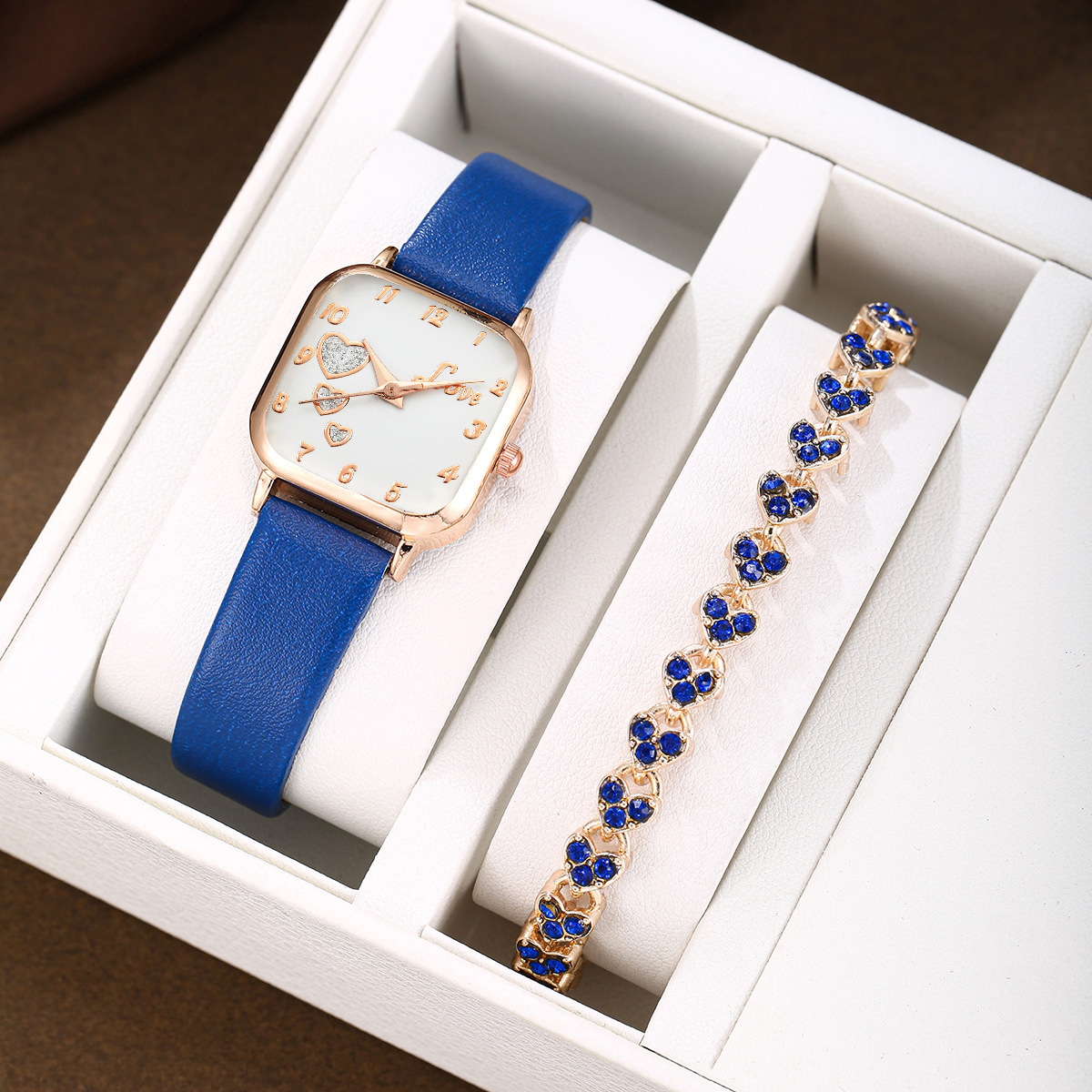 7:Blue heart bracelet set