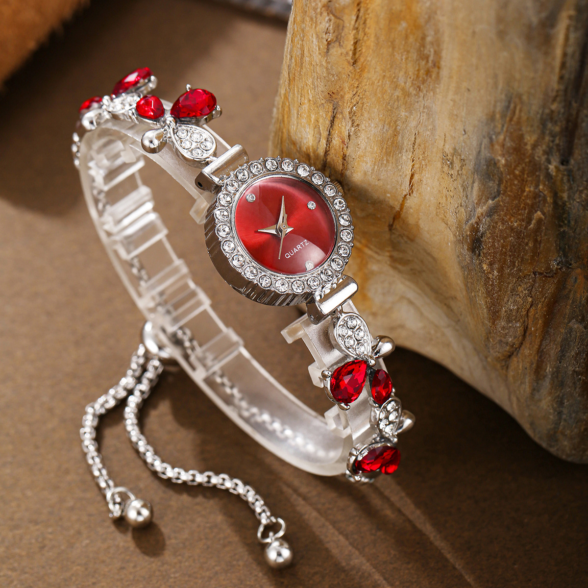 2:Silver ribbon with red diamonds
