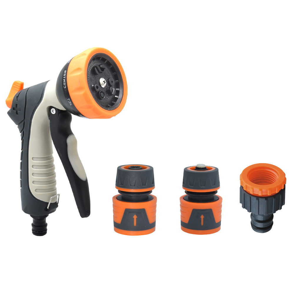Water gun   4 points rubber-coated quick-connect set