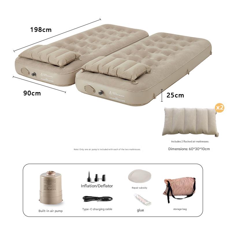 Splicable single and double inflatable bed (198*180*25cm)