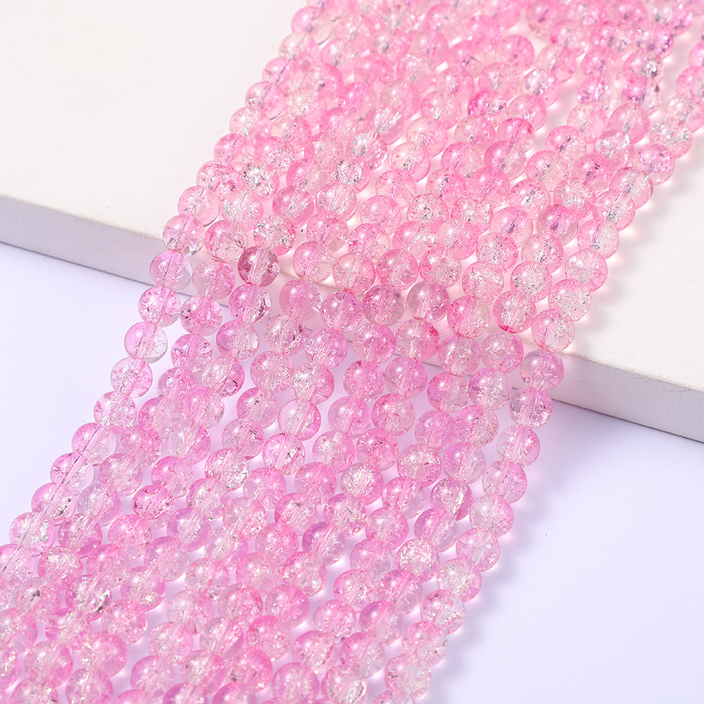 2:Pink white ice crack beads (85 PCs/strip)