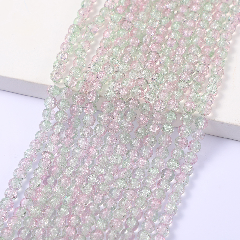 5:Green pink ice crack beads (85 PCs/strip)