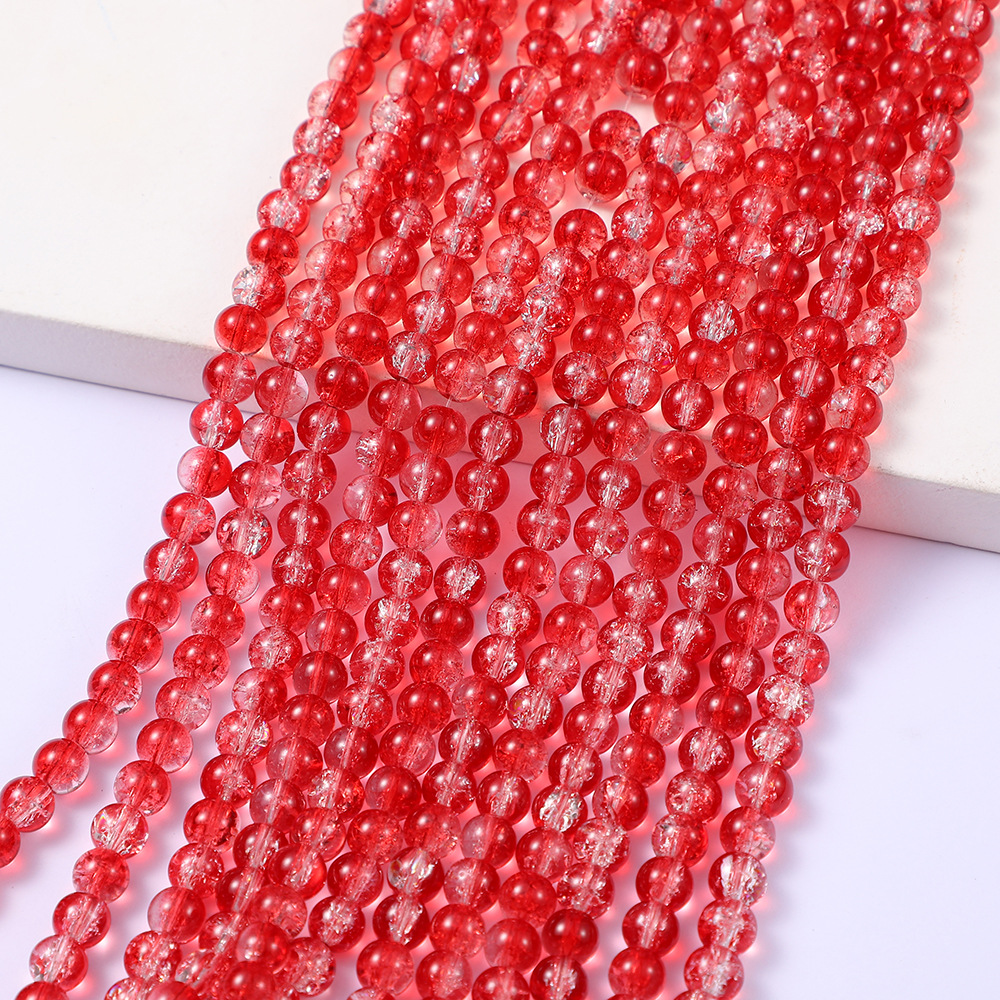 6:Red and white ice crack beads (85 PCs/strip)