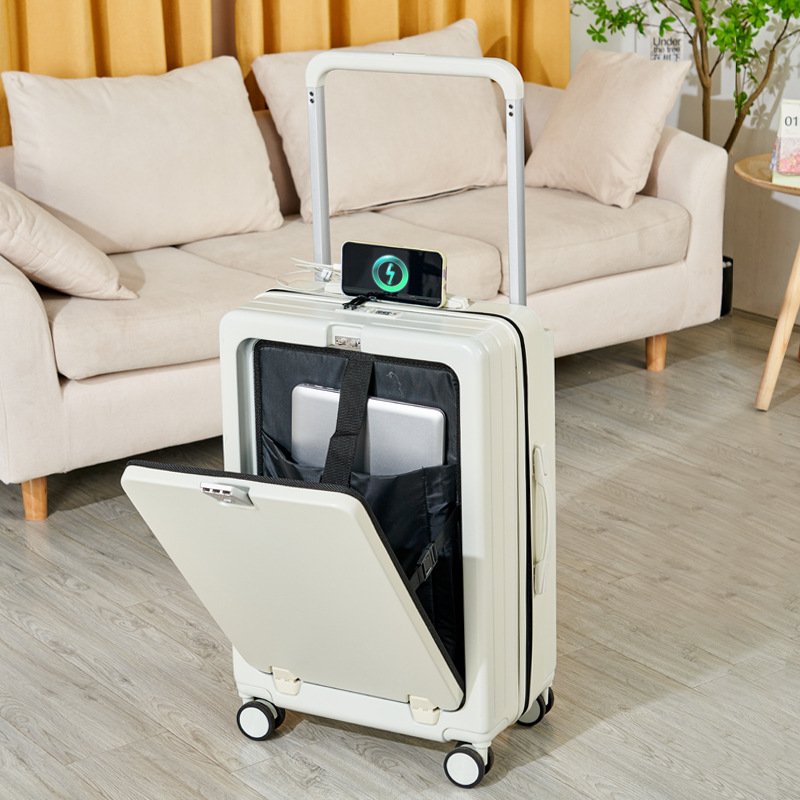 almond white (front opening usb charging cup holder)