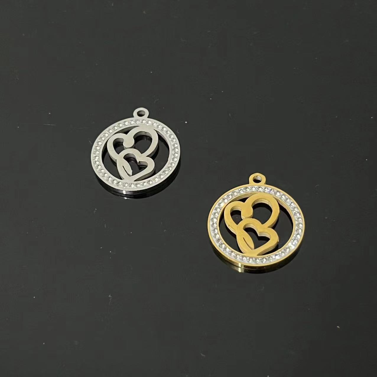 2:Golden love full circle diamond pendant 1 piece