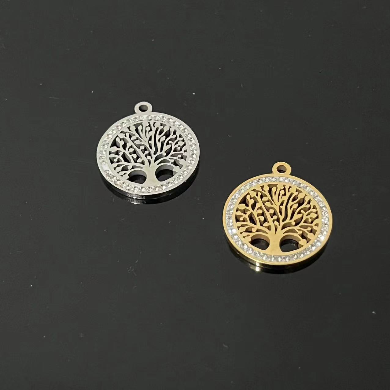 4:Golden tree of life full circle diamonds pendant 1 piece