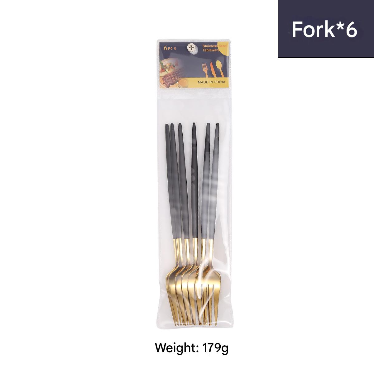 Dining Fork 6pcs/Black Gold