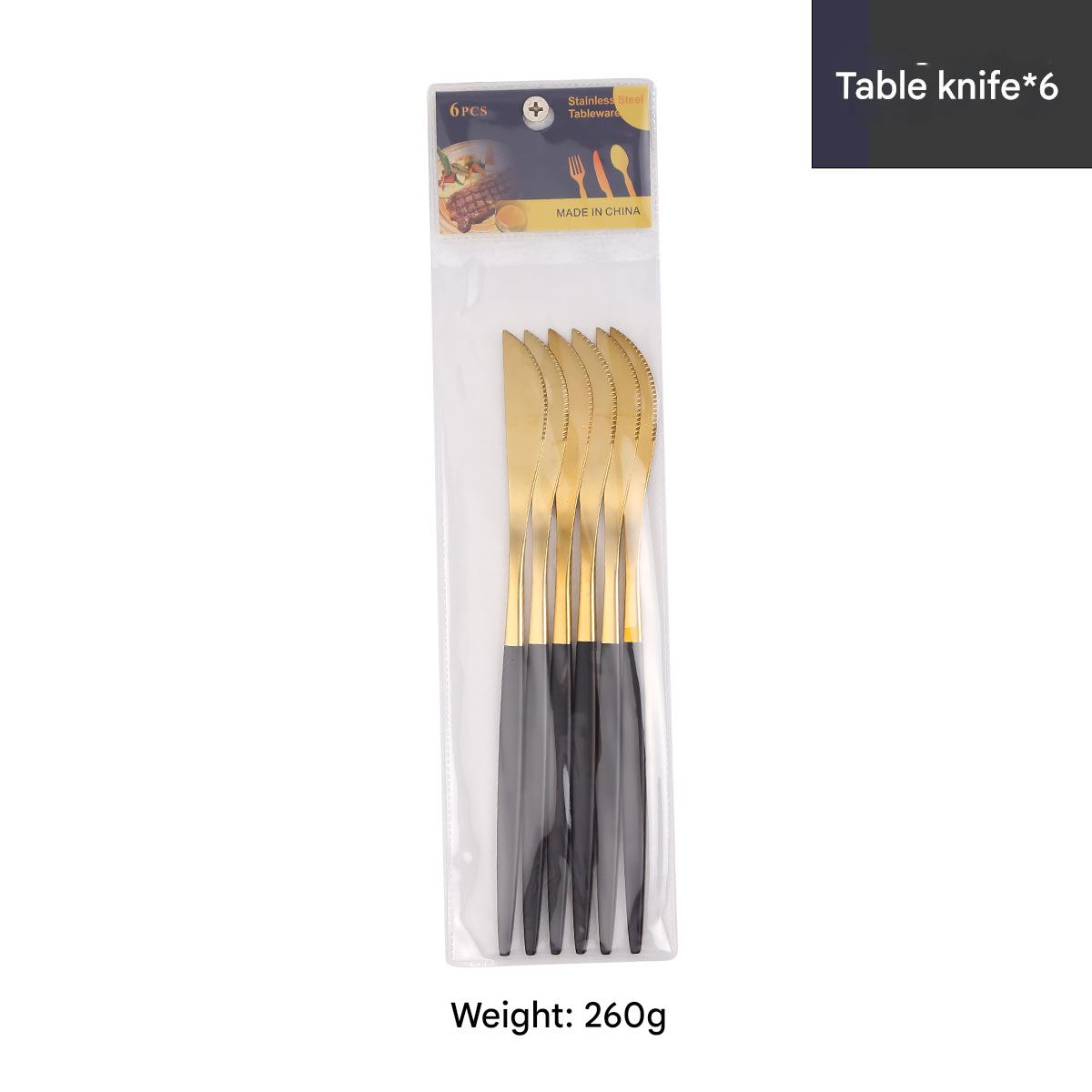 Dining knife 6pcs/Black Gold