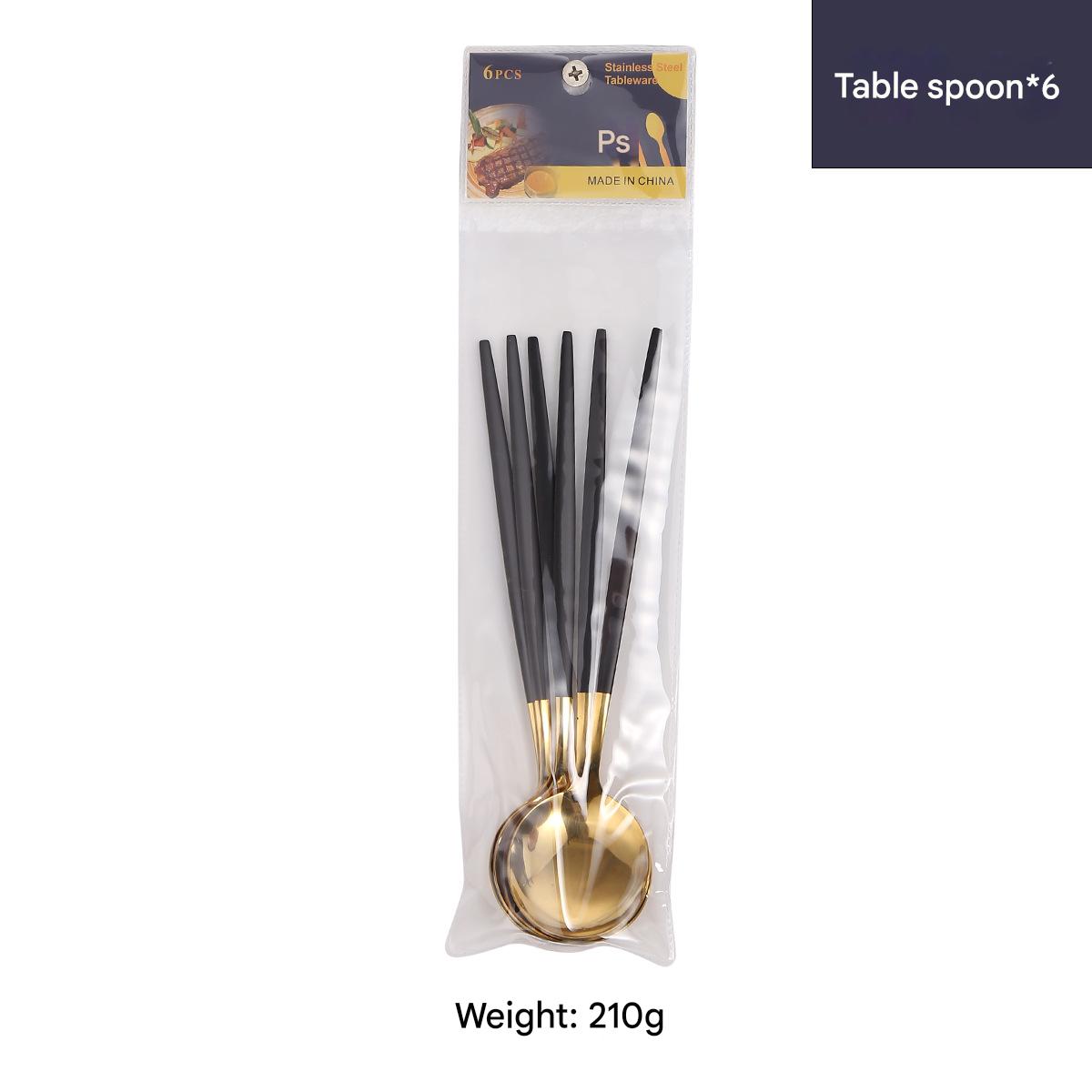 Spoon 6pcs/Black Gold