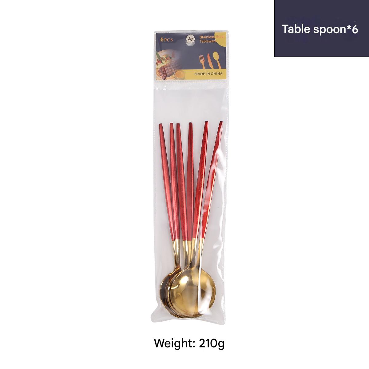 Dinner spoon 6pcs/Red Gold