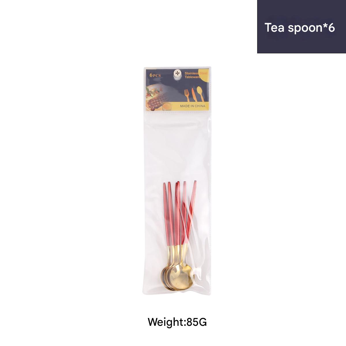 Tea Spoon 6pcs/Red Gold