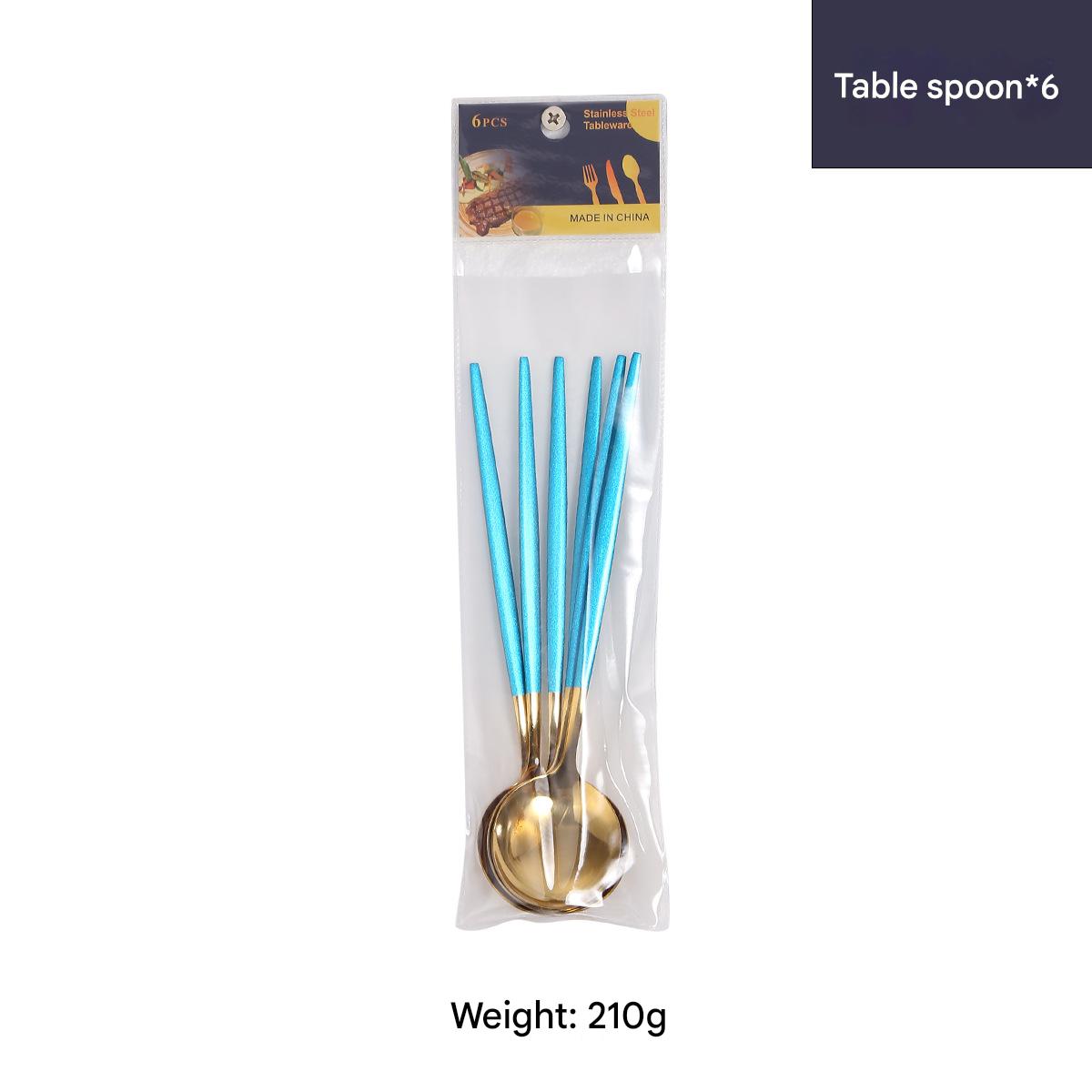 Spoon 6pcs/Blue Gold