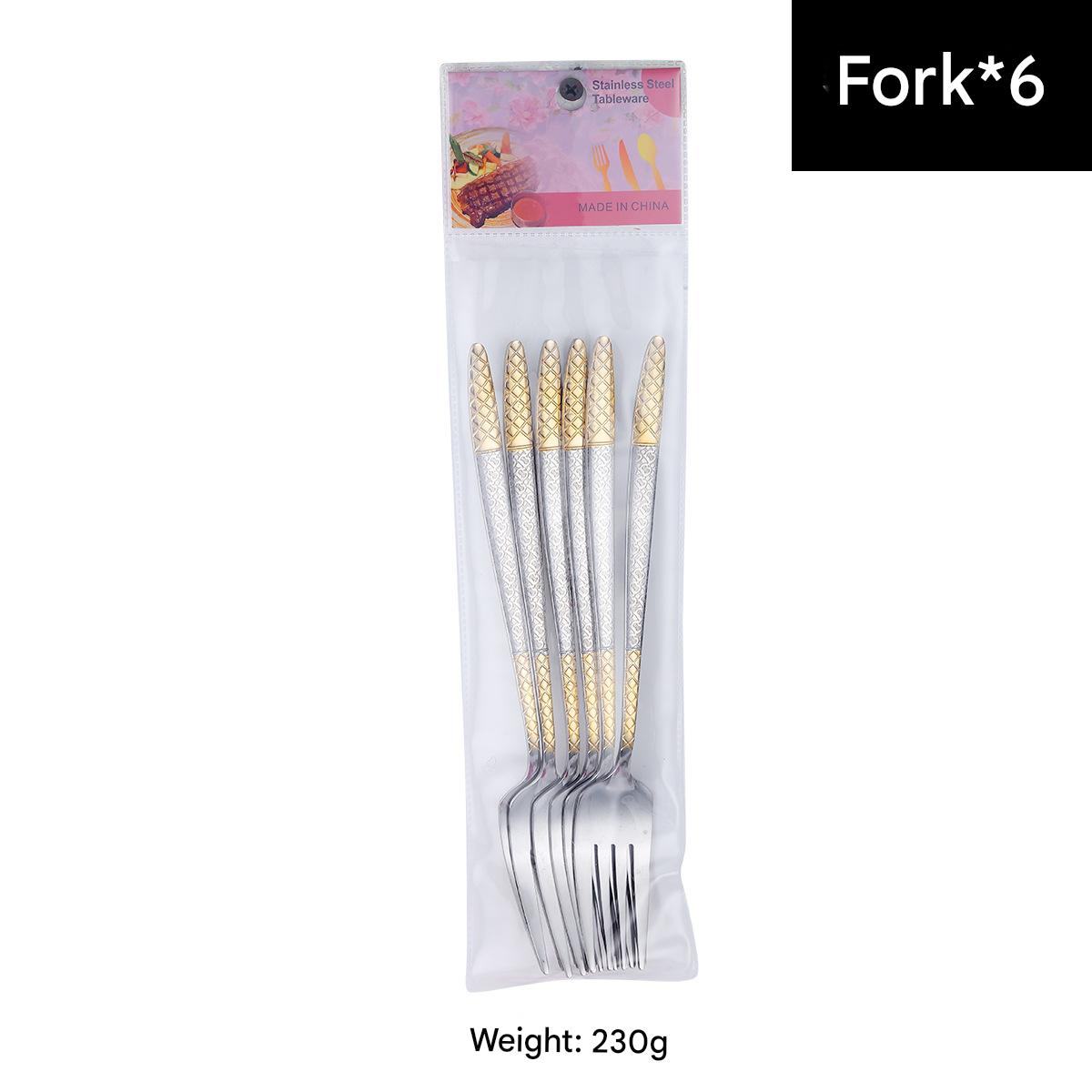 MS02-Big Fork 6 Pack/Water Gold Plated