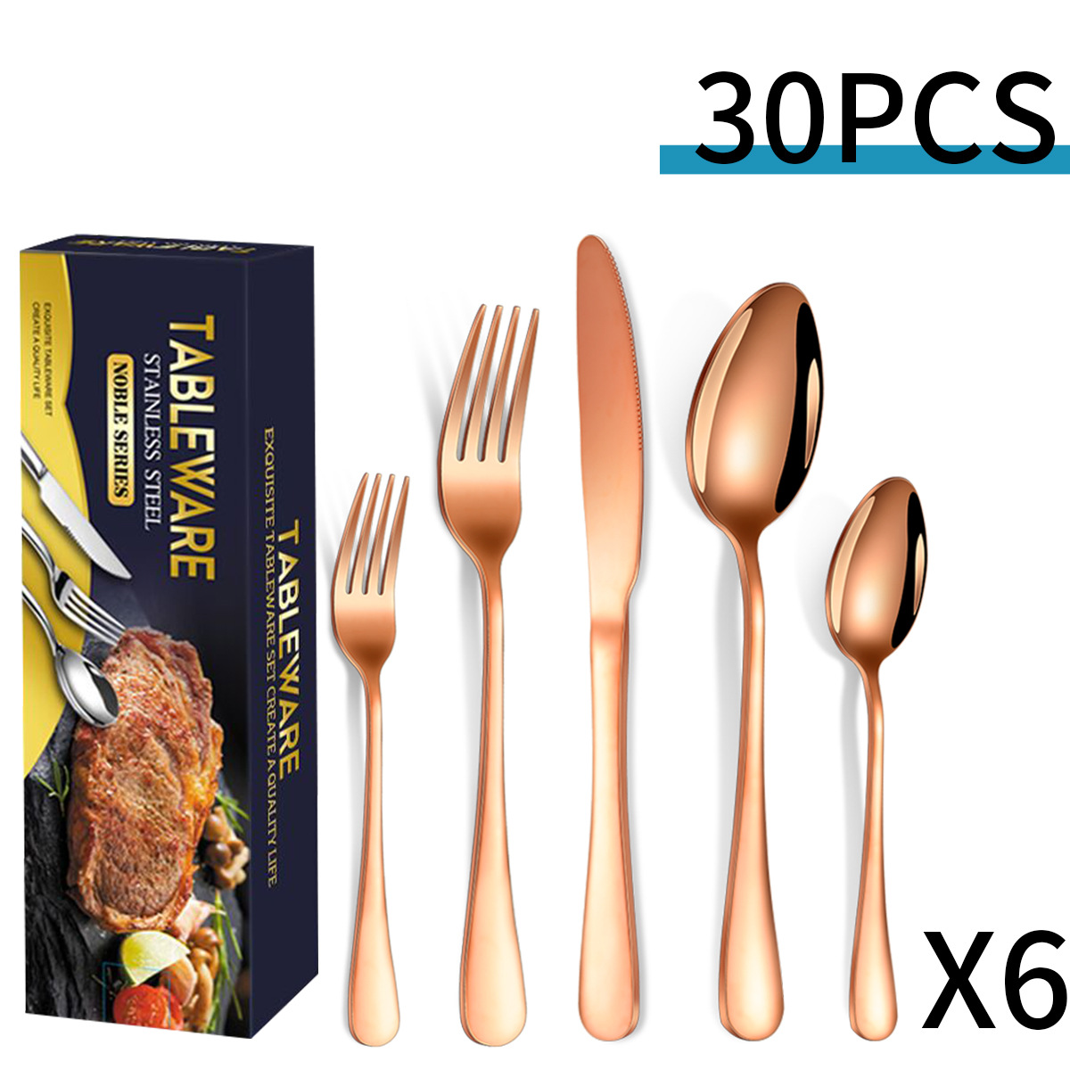 Rose gold 30 piece set