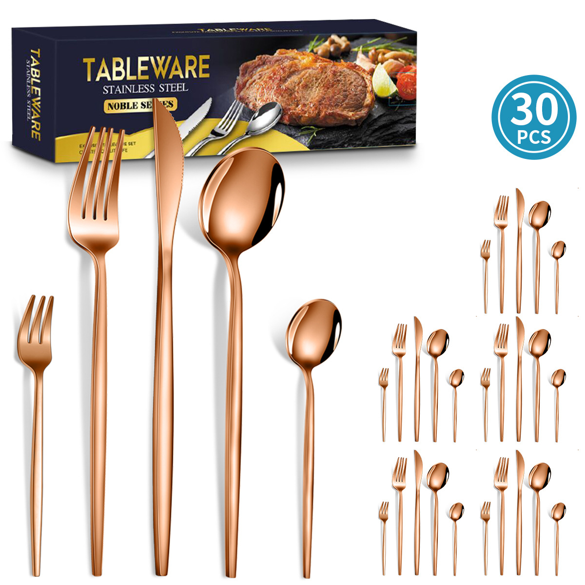 Rose gold 30 piece set