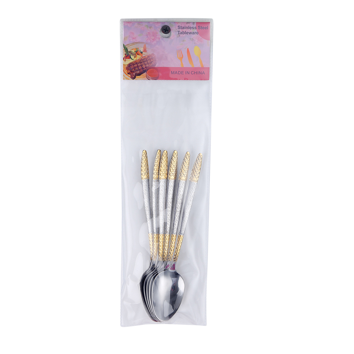 MS02-small spoon 6 Pack/water gold-plated