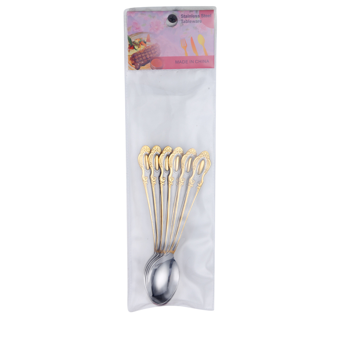 BZ-small spoon 6 Pack/water gold-plated