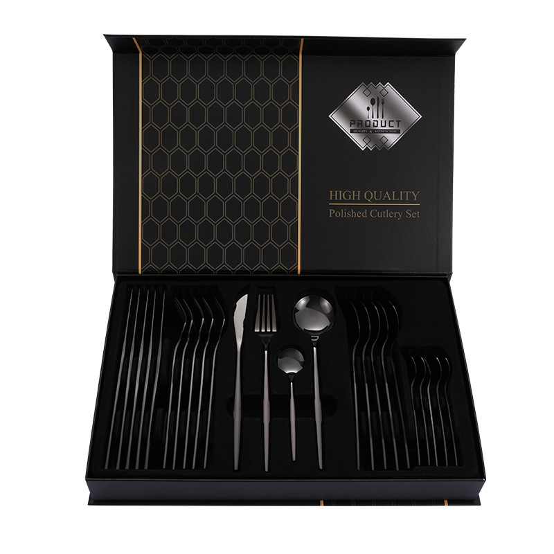 A black 24 piece set