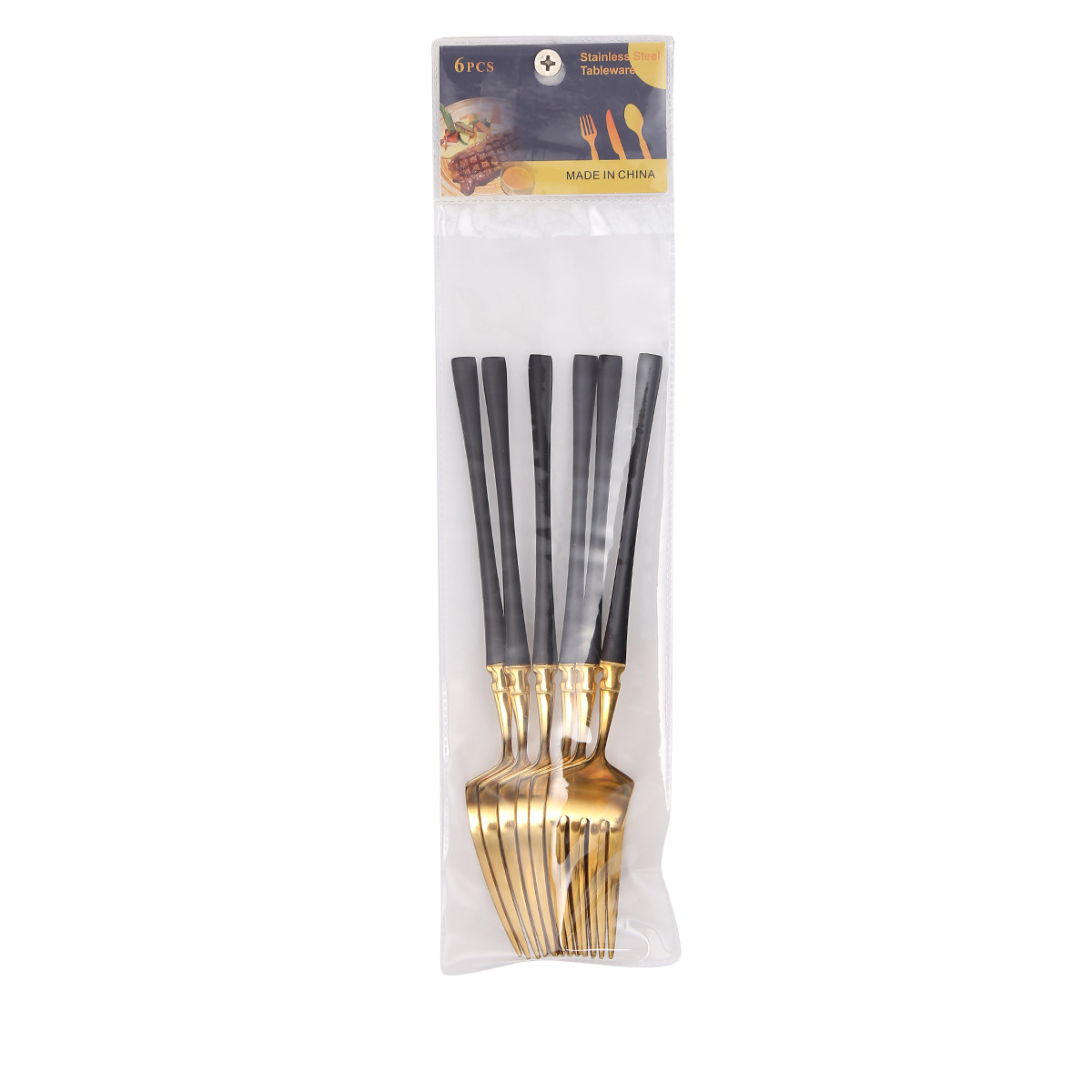 Dining Fork 6pcs/Black Gold