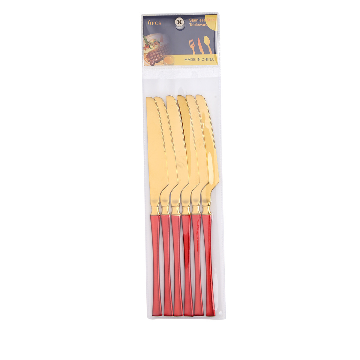 Dining knife 6pcs/Red Gold