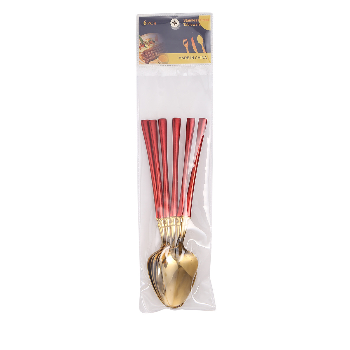 Dinner spoon 6pcs/Red Gold