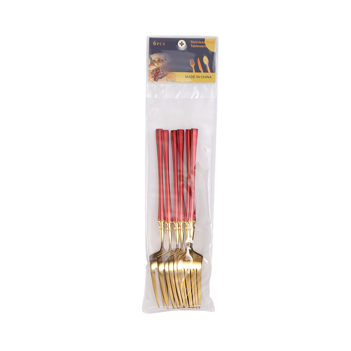 Dining Fork 6pcs/Red Gold
