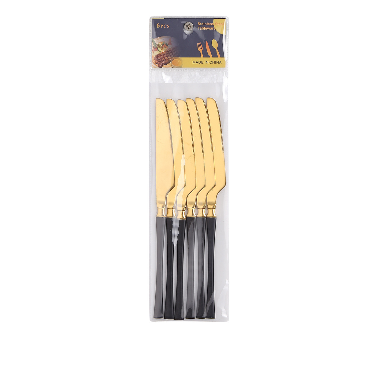Dining knife 6pcs/Black Gold