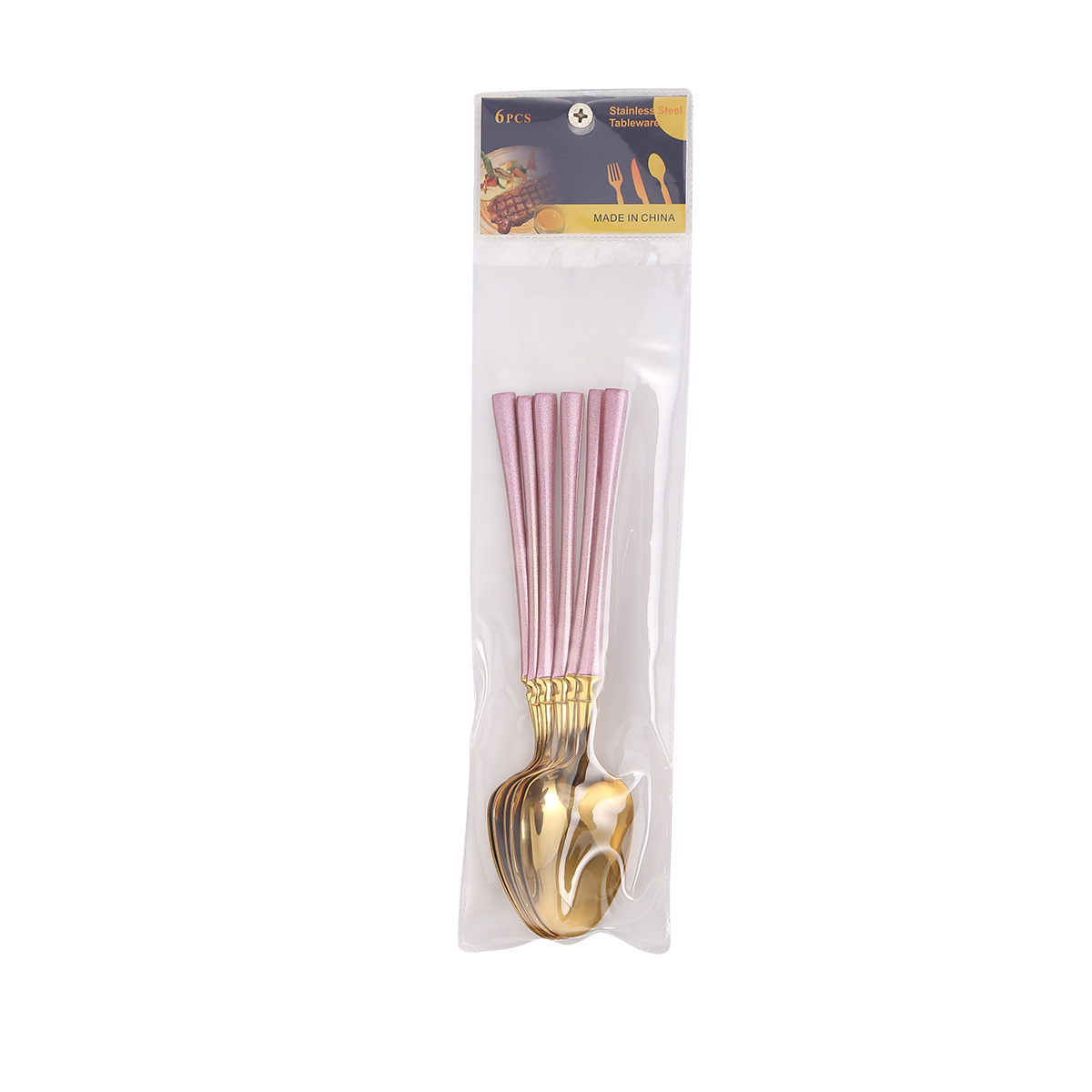 Meal spoon 6pcs/powder gold
