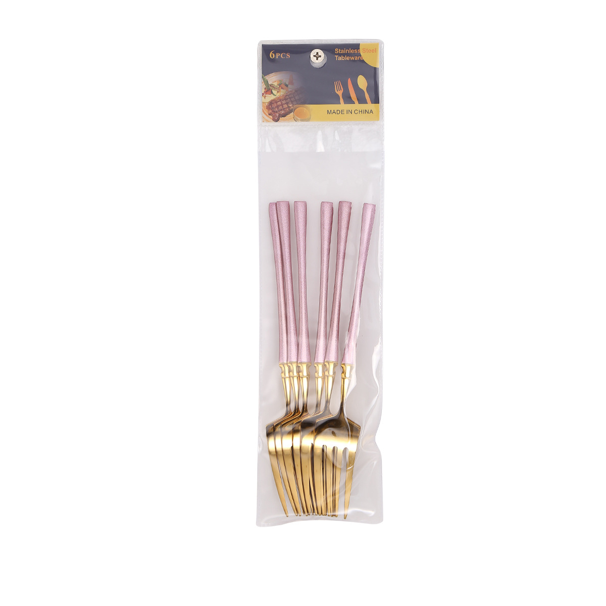 Fork 6pcs/powder gold