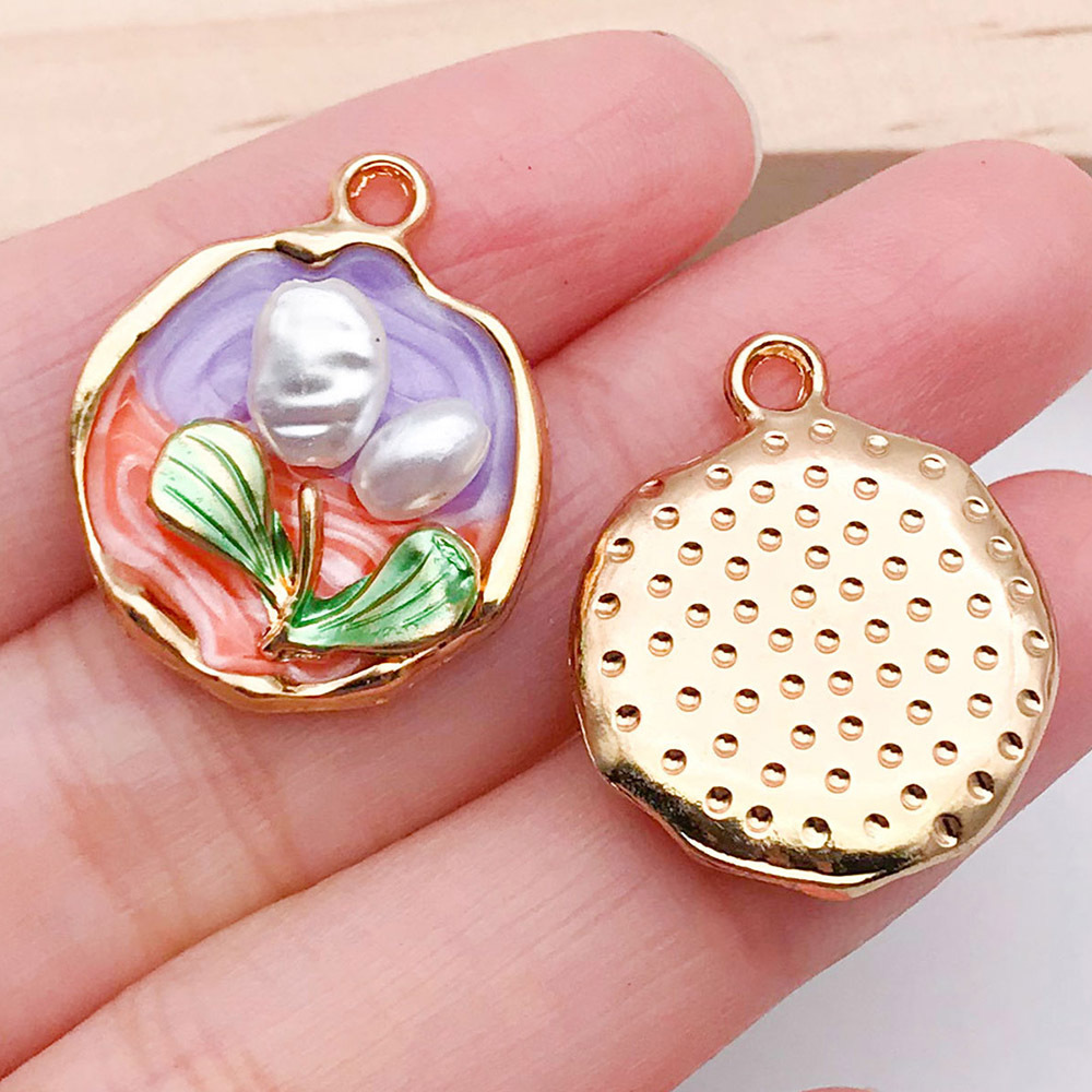 4:1 dripping purple two-color flower card 24x19mm-21171-3.2g