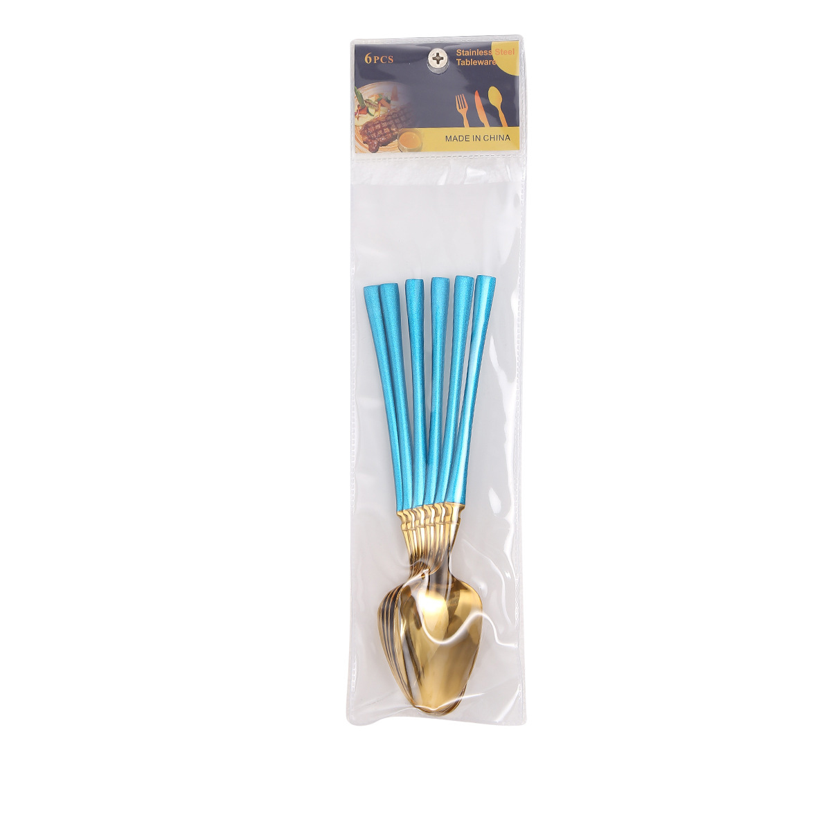 Spoon 6pcs/Blue Gold