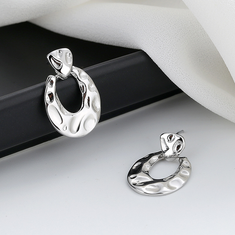 3:Water drop rock earrings (Silver)