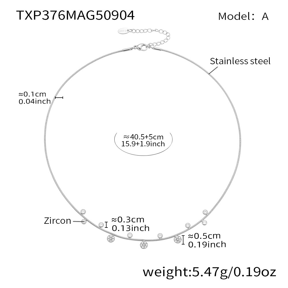 Steel-colored zircon necklace