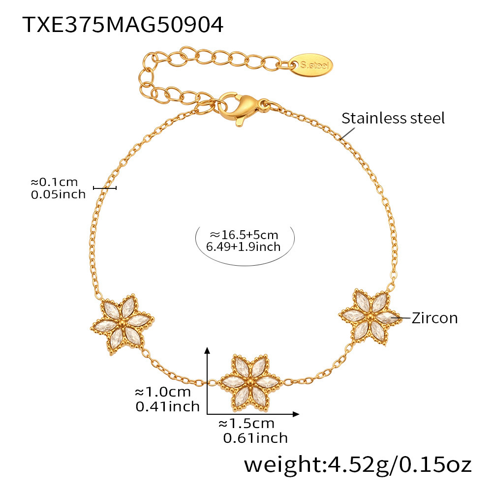 2:Golden flower zircon bracelet
