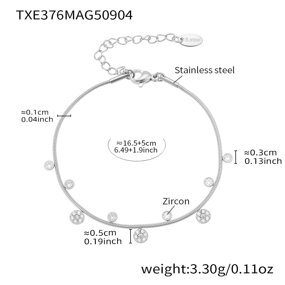 4:Steel-colored zircon bracelet