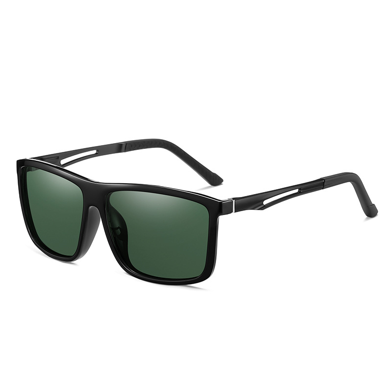 Bright black frame dark green film