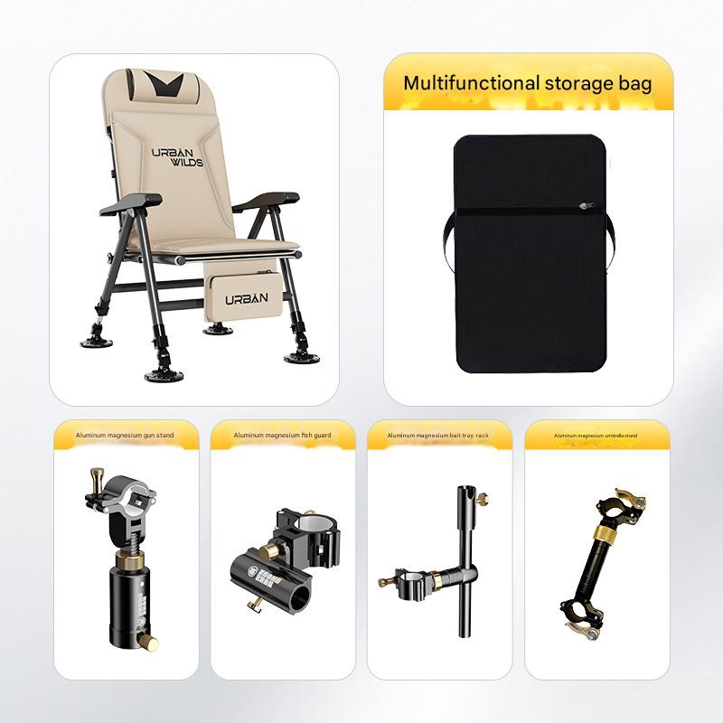 chair   bag   black gold aluminum magnesium four-piece set