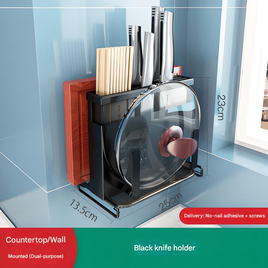 (Upgraded) Black dual-purpose knife holder