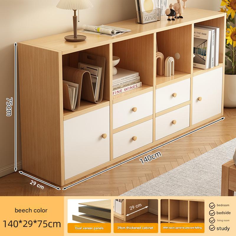 [dustproof* cabinet door model] 140*29*75cm beech wood color
